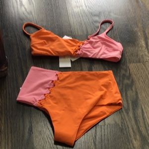 L space pink and orange bathing suit (NWT)